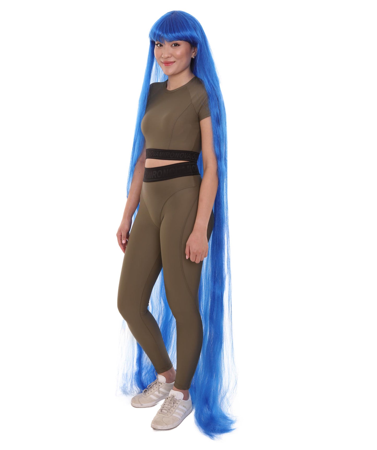 70エクストラロングダークブルー女性用ウィッグコレクション H-3257 華やかなハロウィンウィッグ プレミアム通気性のあるキャップレスキャップ