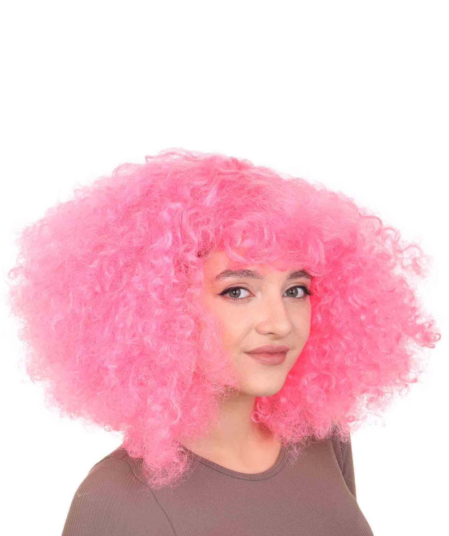 ウィメン ピンキーアフロウィッグ H-3845 日本の女優アフロウィッグ プレミアム 通気性の良い キャップレスキャップ
