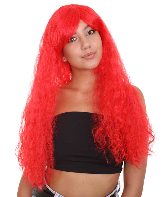赤いカーリーウィッグ H-2663 ソフト合成繊維 ランウェイから日常まで 女性のウィッグがファッションを変える