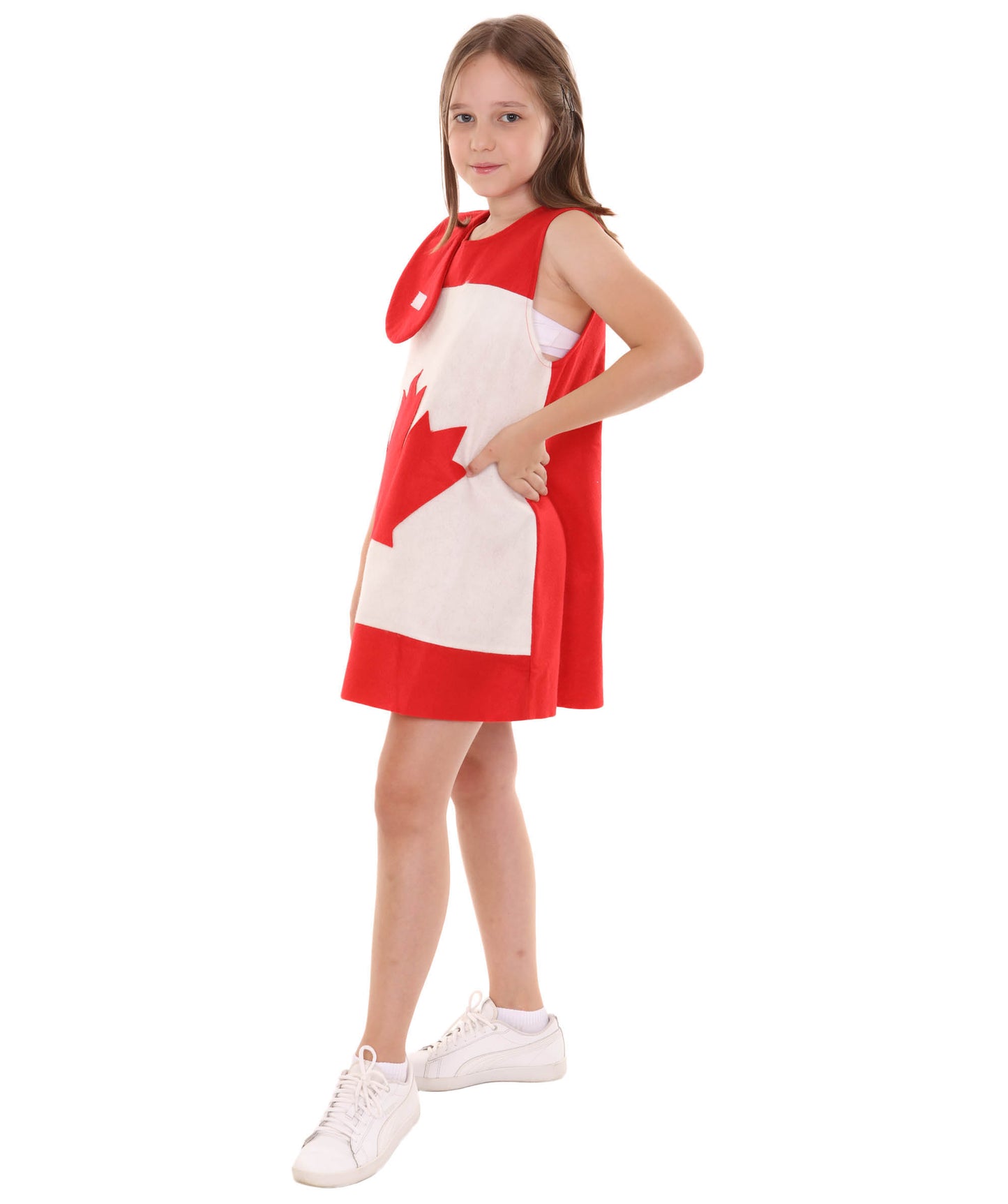 子供用女の子 JCO-186(Kids) カナダ フラッグ トロール ドレス コスチューム パトリオティック コスプレ コスチューム