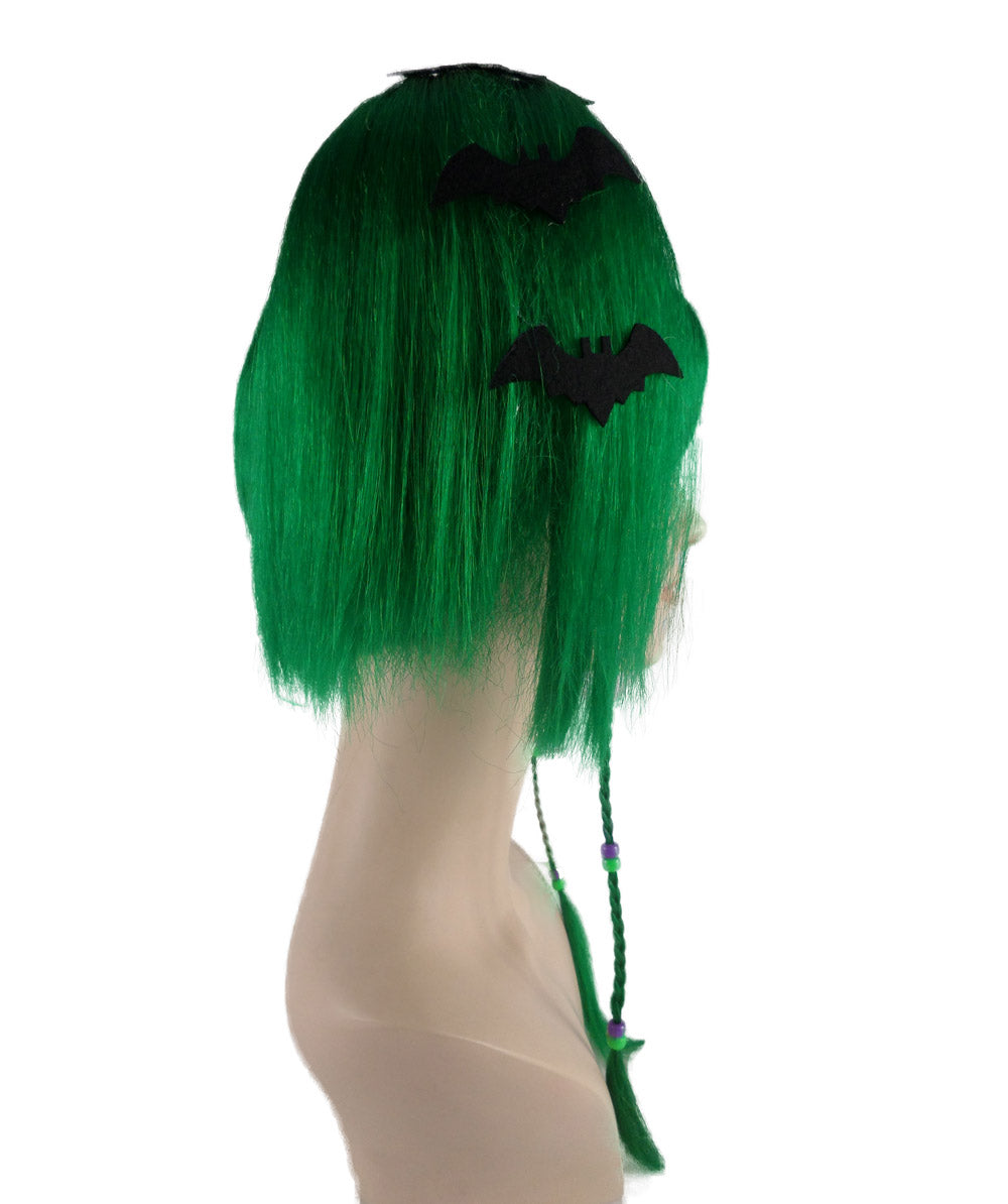 Wigs2you ハロウィンパーティープレミアム レディース H-701 バットエンジェルウィッグ ダークグリーン色