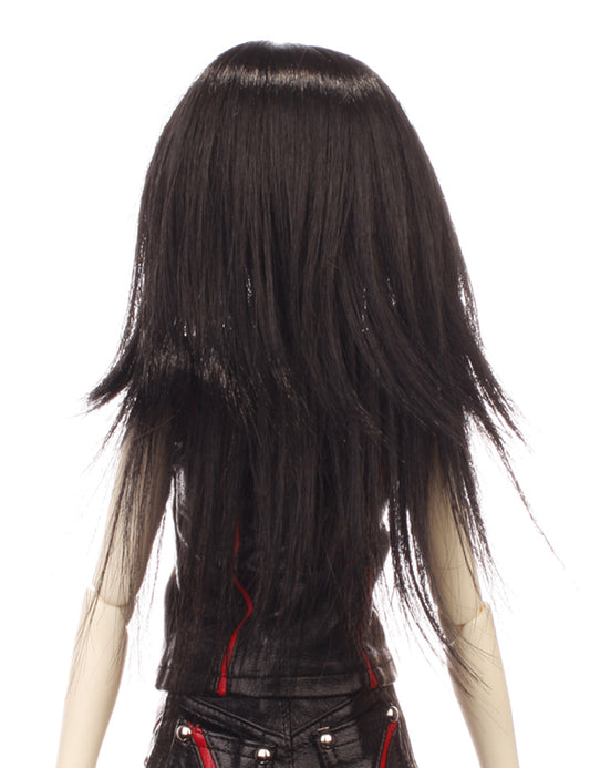 ブラントバングスがベージュボブスタイルの人形のウィッグ W-641ブラックの色