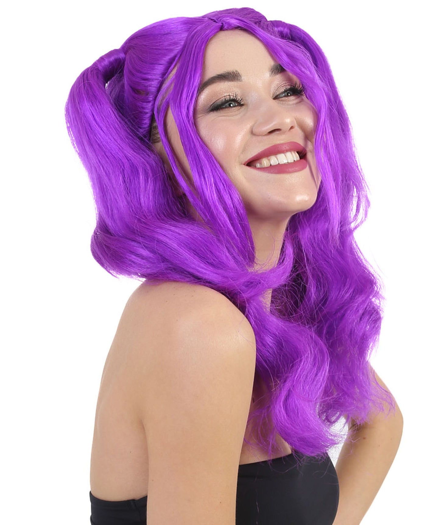 Wigs2you ハロウィンパーティー プレミアム レディース H-751 ドリー ピグテール ウィッグ ネオンパープル色