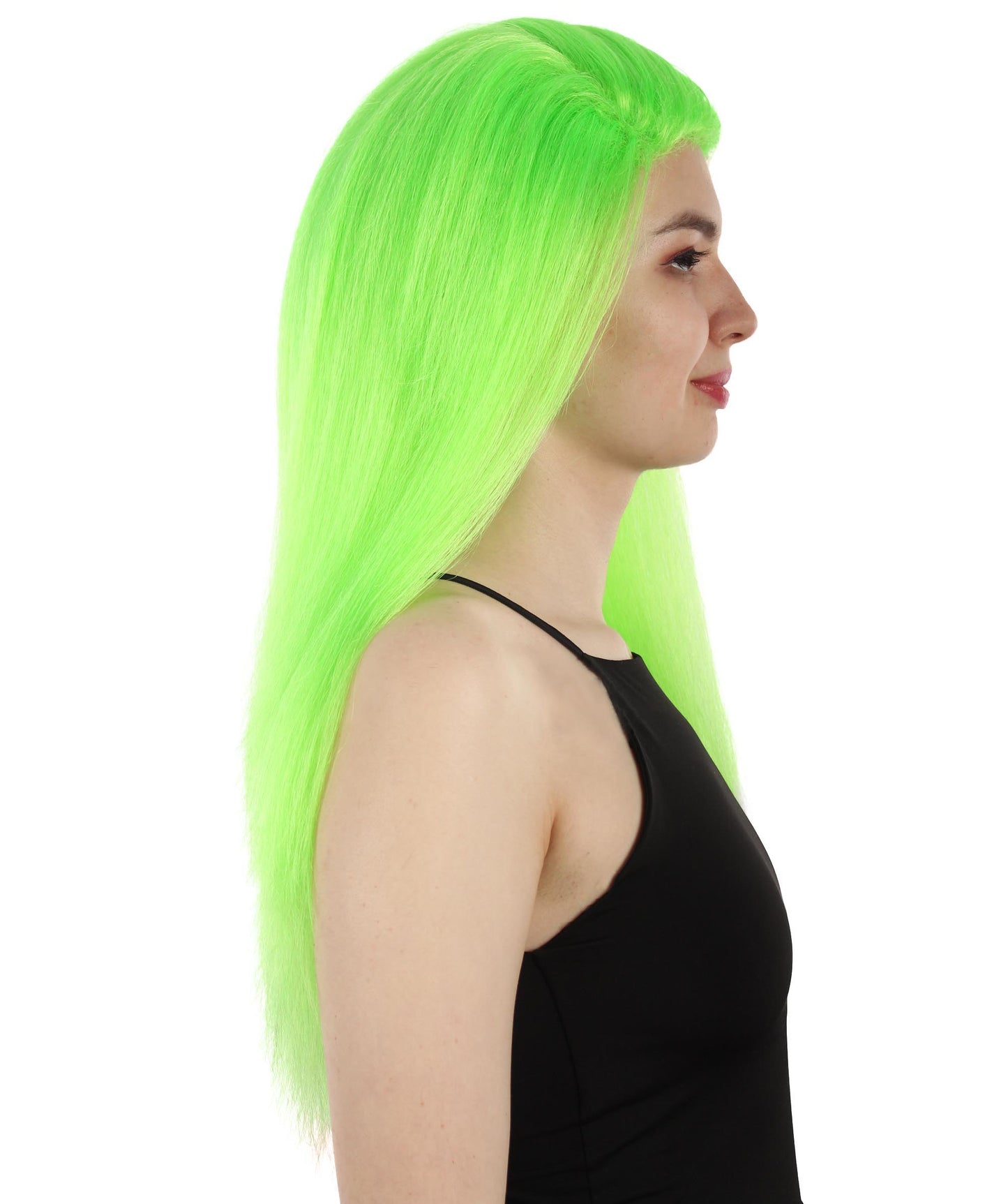 女性用ロングストレートサイドパートコスプレウィッグ ライトグリーン H-5220_8 ファンシースタイル プレミアムハロウィンパーティーウィッグコレクション