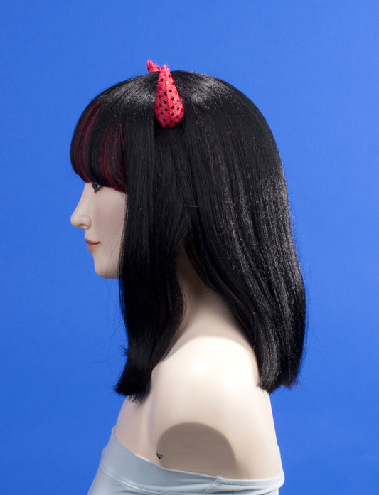 プレミアムレディース H-139 ブラックレッドHL パーティー準備完了 豪華なハロウィンウィッグ