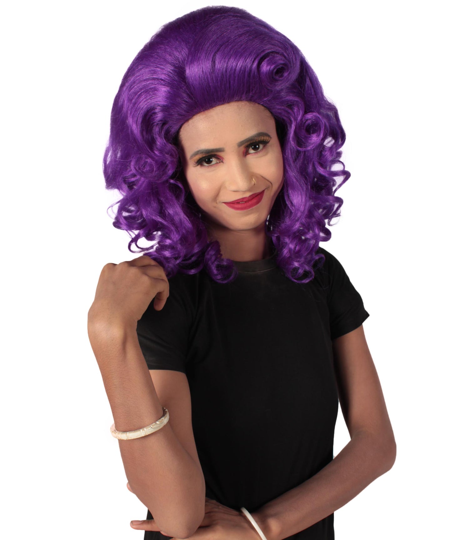 女性用トロールロングカーリーウィッグ パープル H-5247_PP ファンシースタイル プレミアムハロウィンパーティーウィッグコレクション