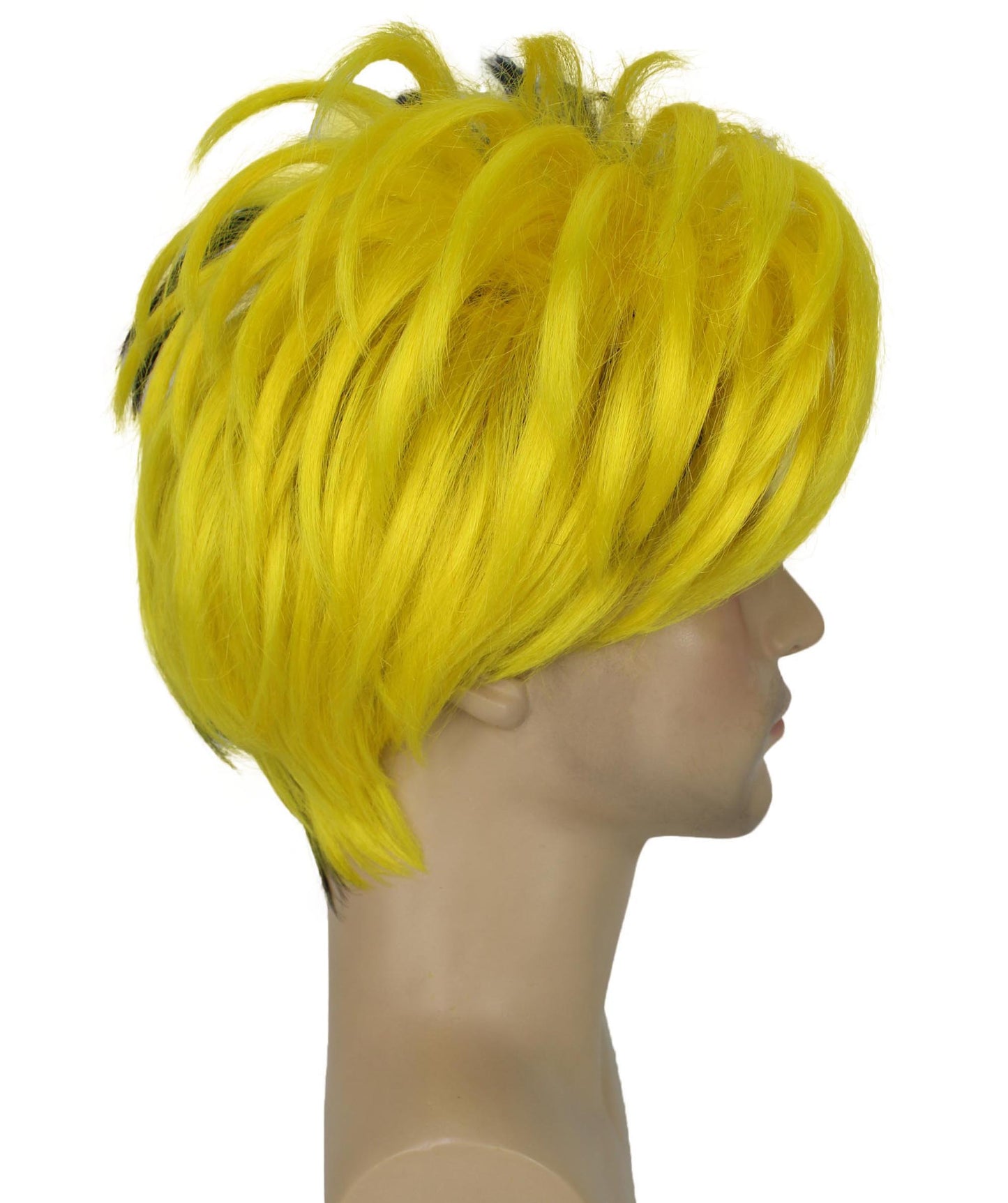 Wigs2you H-6918 アニメ風ビジョナリーショート 黒と黄色のウィッグ|ハロウィンにぴったり|難燃性合成繊維