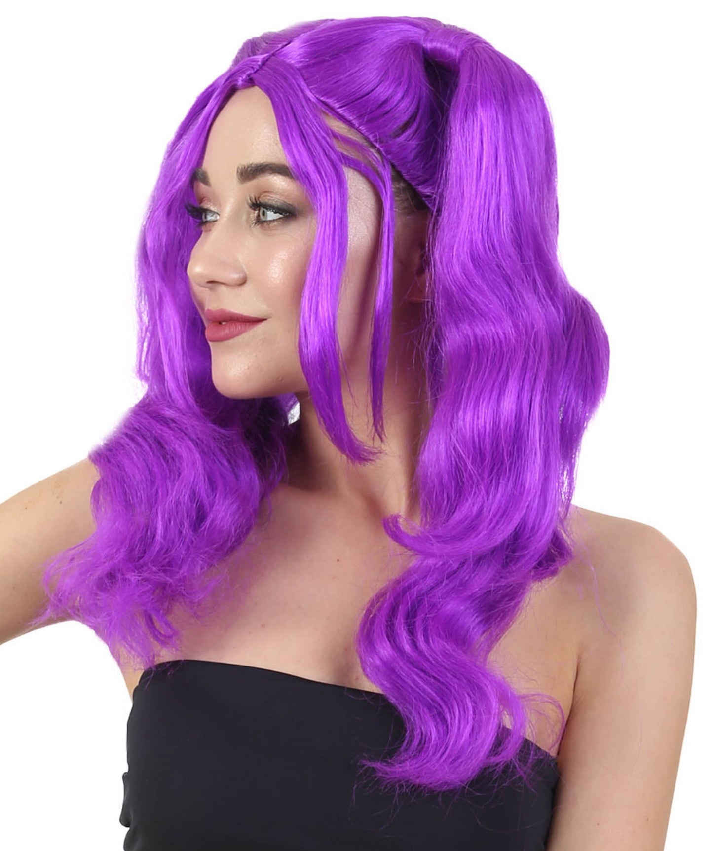 Wigs2you ハロウィンパーティー プレミアム レディース H-751 ドリー ピグテール ウィッグ ネオンパープル色