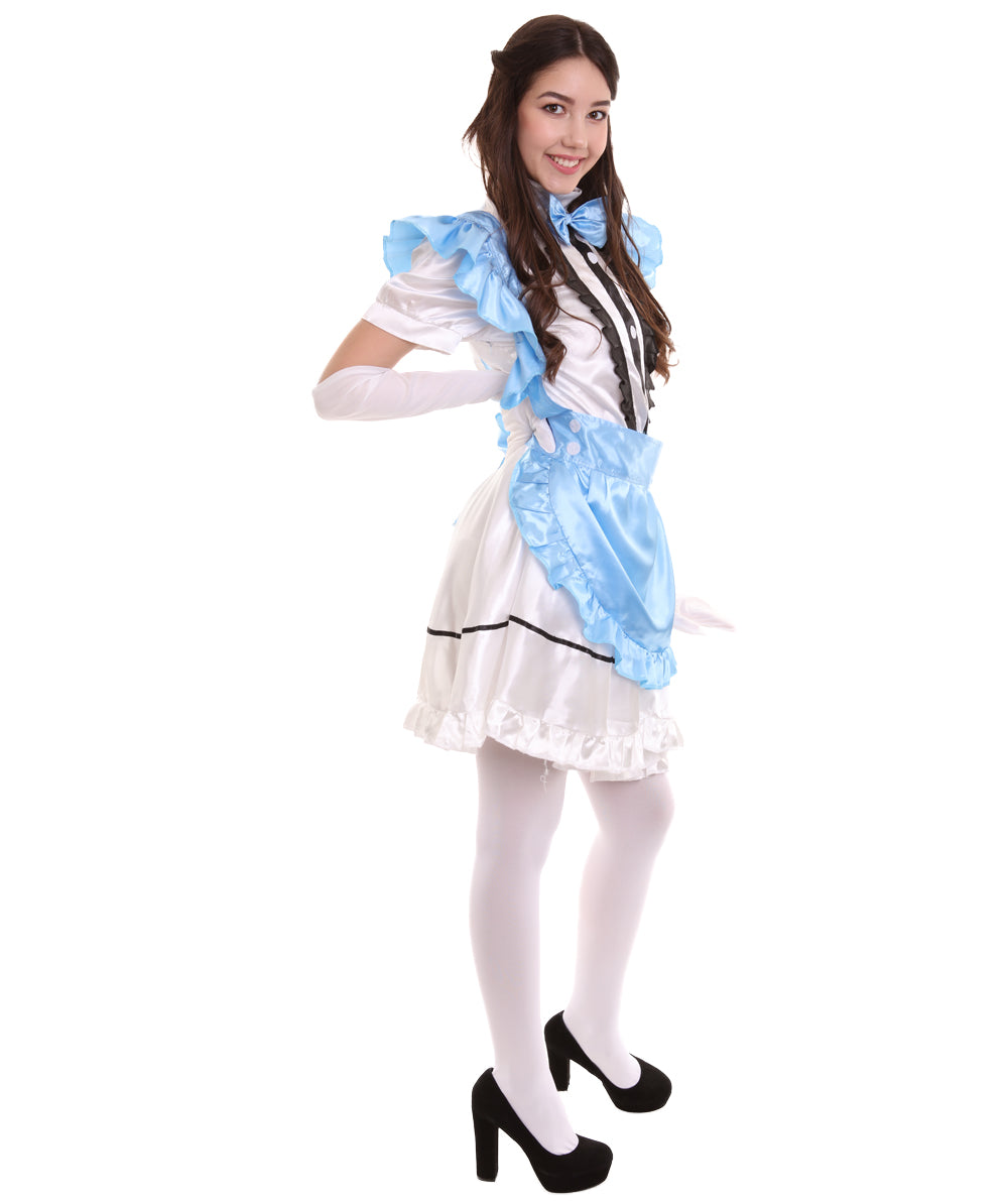 女性用 JCO-326_2 アニメ コスプレ フレンチメイド ファンシー ドレス ミディアムブルー コスプレ コスチューム