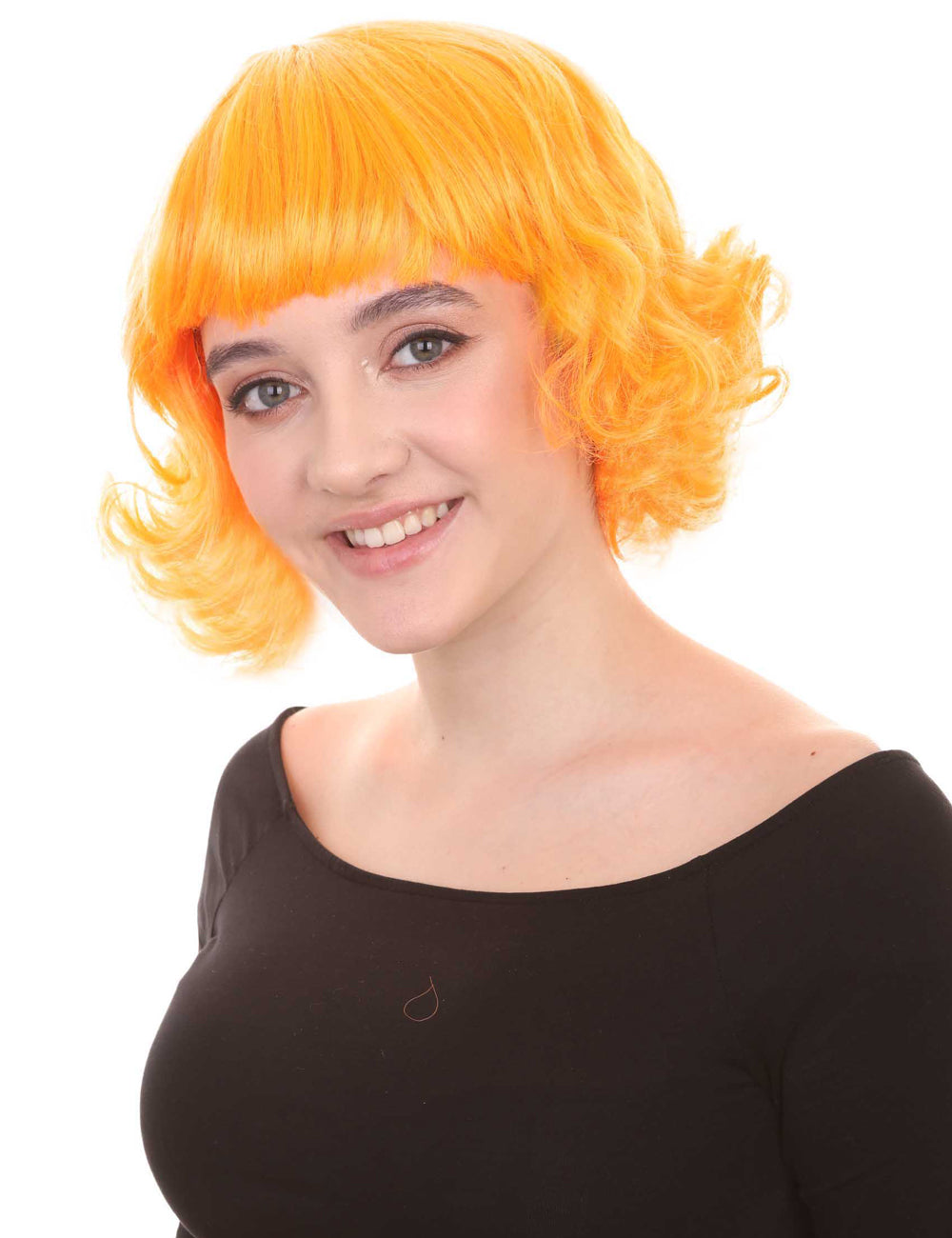 Wigs2you ハロウィン パーティー プレミアム レディース H-1345 着けやすい 快適なフィット感 カーニバル パンプキン オレンジ ウェーブのかかったウィッグ