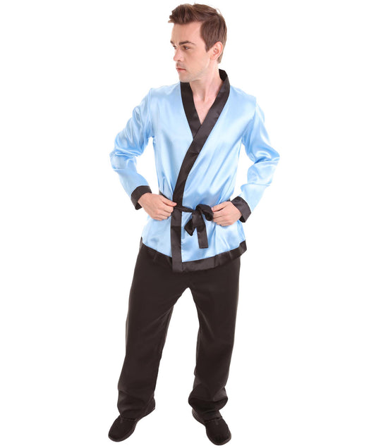 大人用メンズ JCO-267 贅沢な独身者 ブルーサテン スモーキングジャケット コスプレ衣装