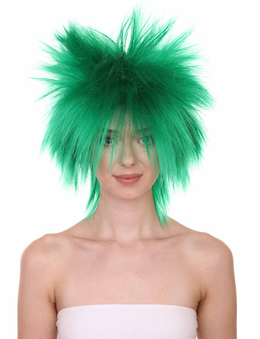 Wigs2you ハロウィンパーティープレミアムレディース H-1687 着け心地が良い とても快適 ファンキーパンク ダークグリーンウィッグ