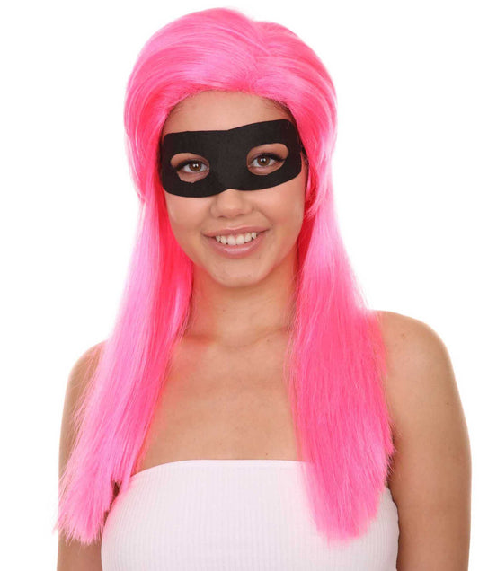 インクレディブルズ2 - インヴィジガール ヴァイオレット・パー ピンクウィッグ マスクセット付き H-4598 TV/映画ウィッグ プレミアム 通気性の良いキャップレスキャップ