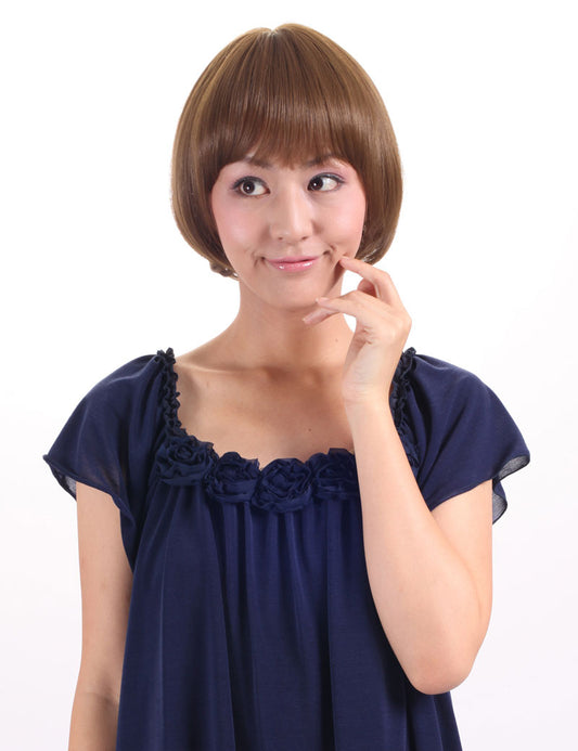 W-1002、ショートパッツンボブスタイル ウィッグネット付き。