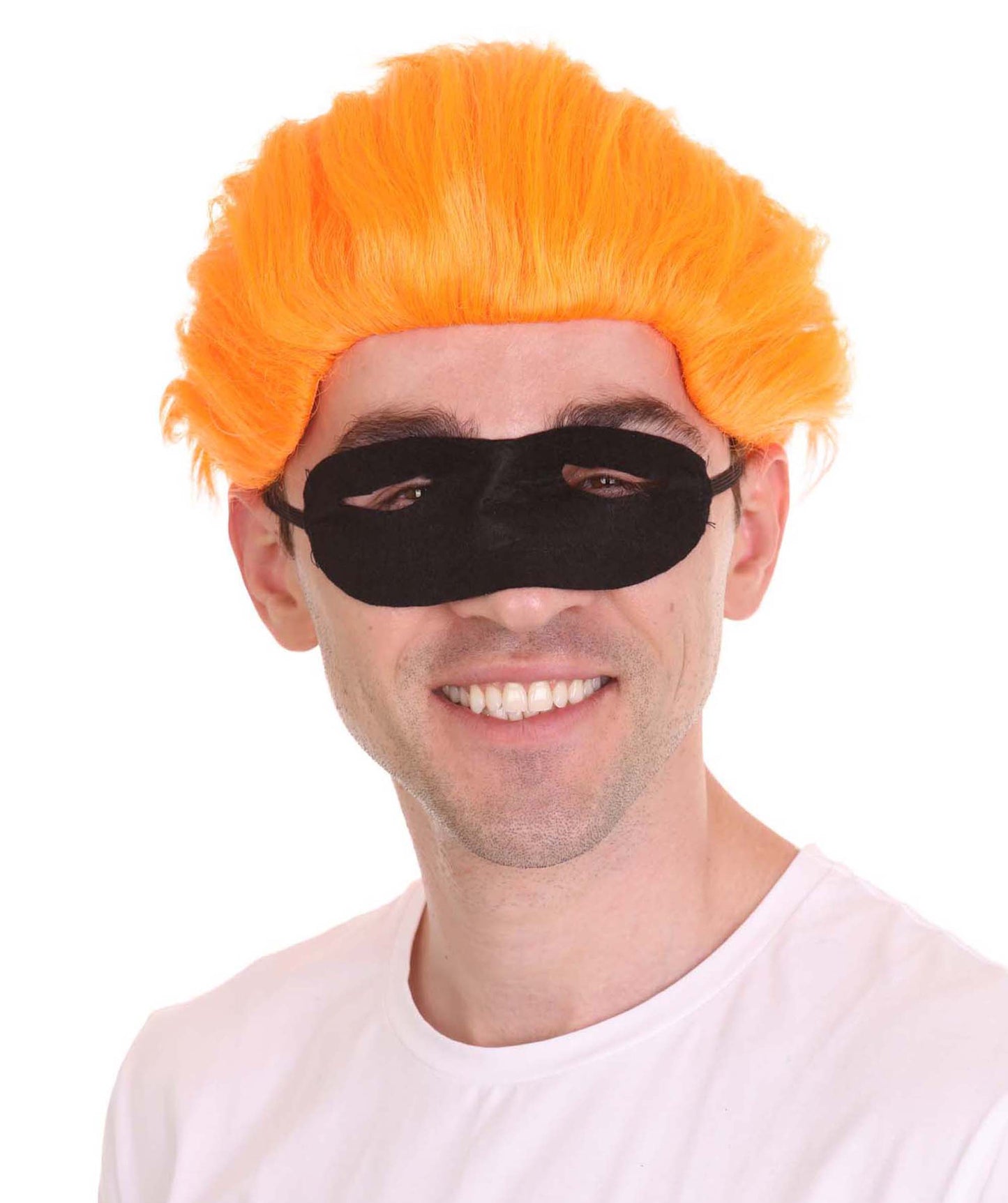 大人メンズ「インクレディブル・ファミリー2」ダッシュウィッグ ダシェル・パー オレンジウィッグとマスクセット H-4386 TV/映画ウィッグ プレミアム通気性キャップレスキャップ