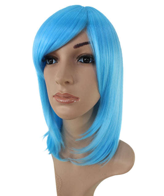 レディースファッション C-001 ミディアム C-アクアマリン コスプレ ヒートスタイルウィッグ