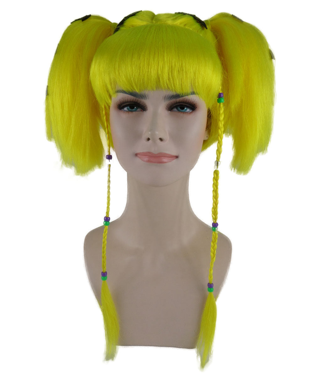 Wigs2you ハロウィンパーティープレミアム レディース H-699 バットエンジェルウィッグ ネオンイエロー色