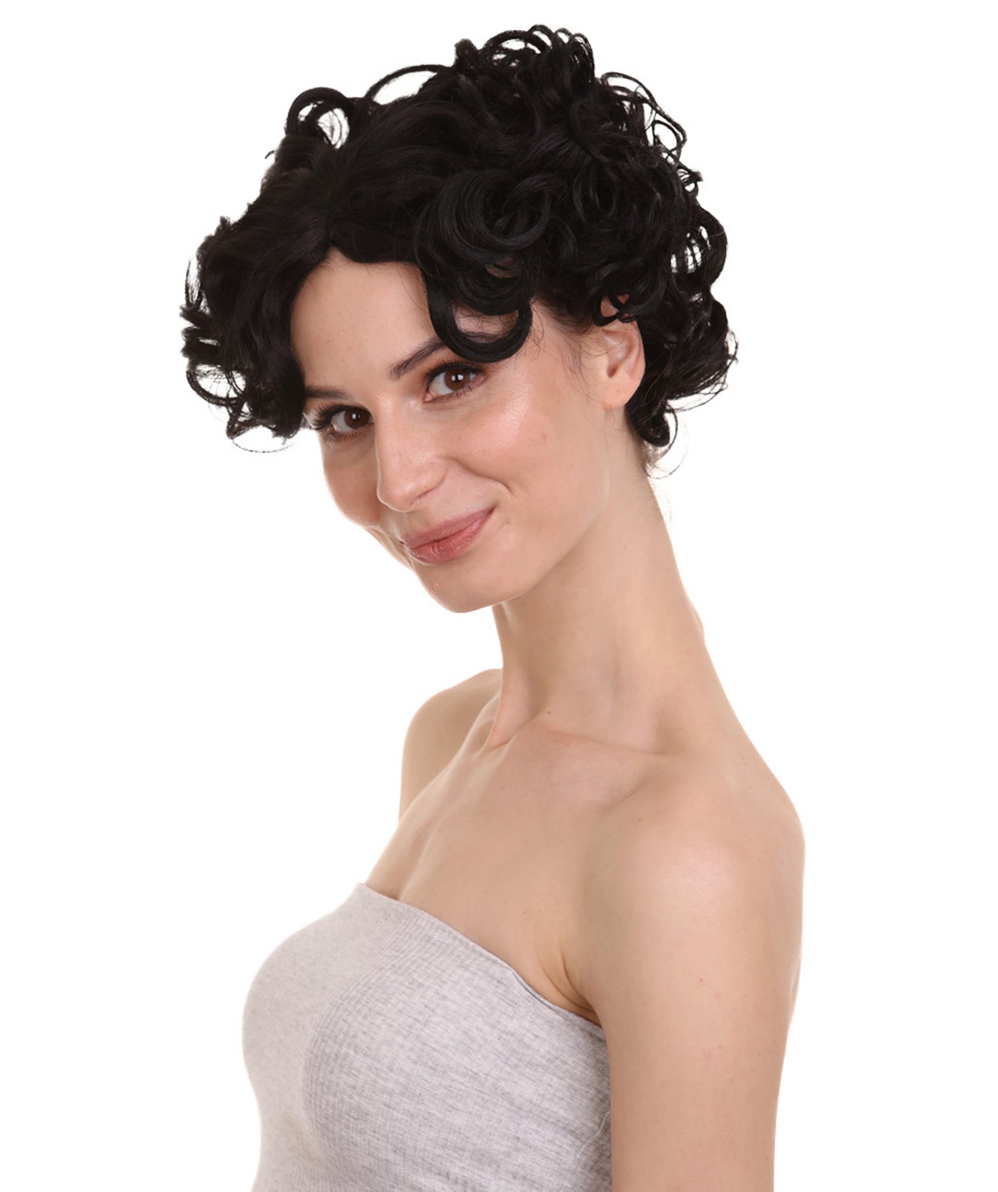 Wigs2you ハロウィンパーティ プレミアムレディース H-2021 着用しやすく とても快適 40年代のベティブラックウィッグの経験