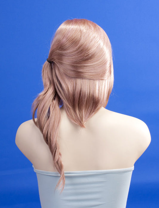 レディースファッション W-723 ロングウェーブ グレーパープル コスプレファンシーパーティーウィッグ