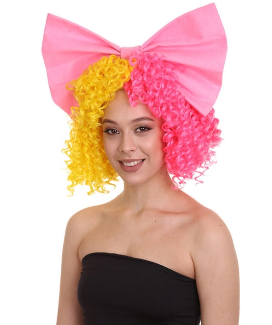 Wigs2you ハロウィンパーティープレミアムレディース H-1832 華やかに見えるオーストラリアンシンガーシア カーリーウィッグ ピンクリボン付き