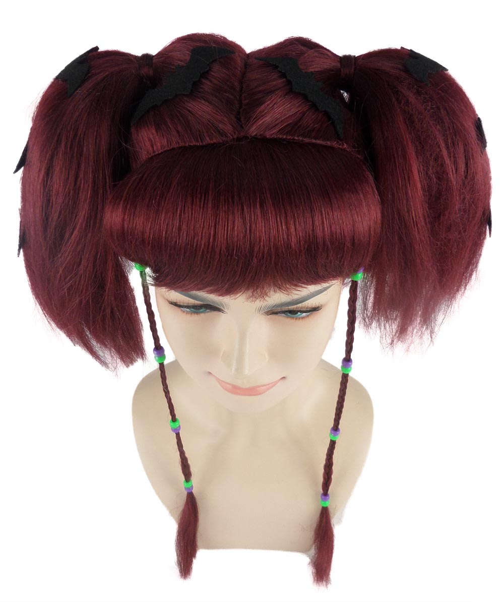Wigs2you ハロウィンパーティープレミアム レディース H-692 バットエンジェルウィッグ バーガンディカラー