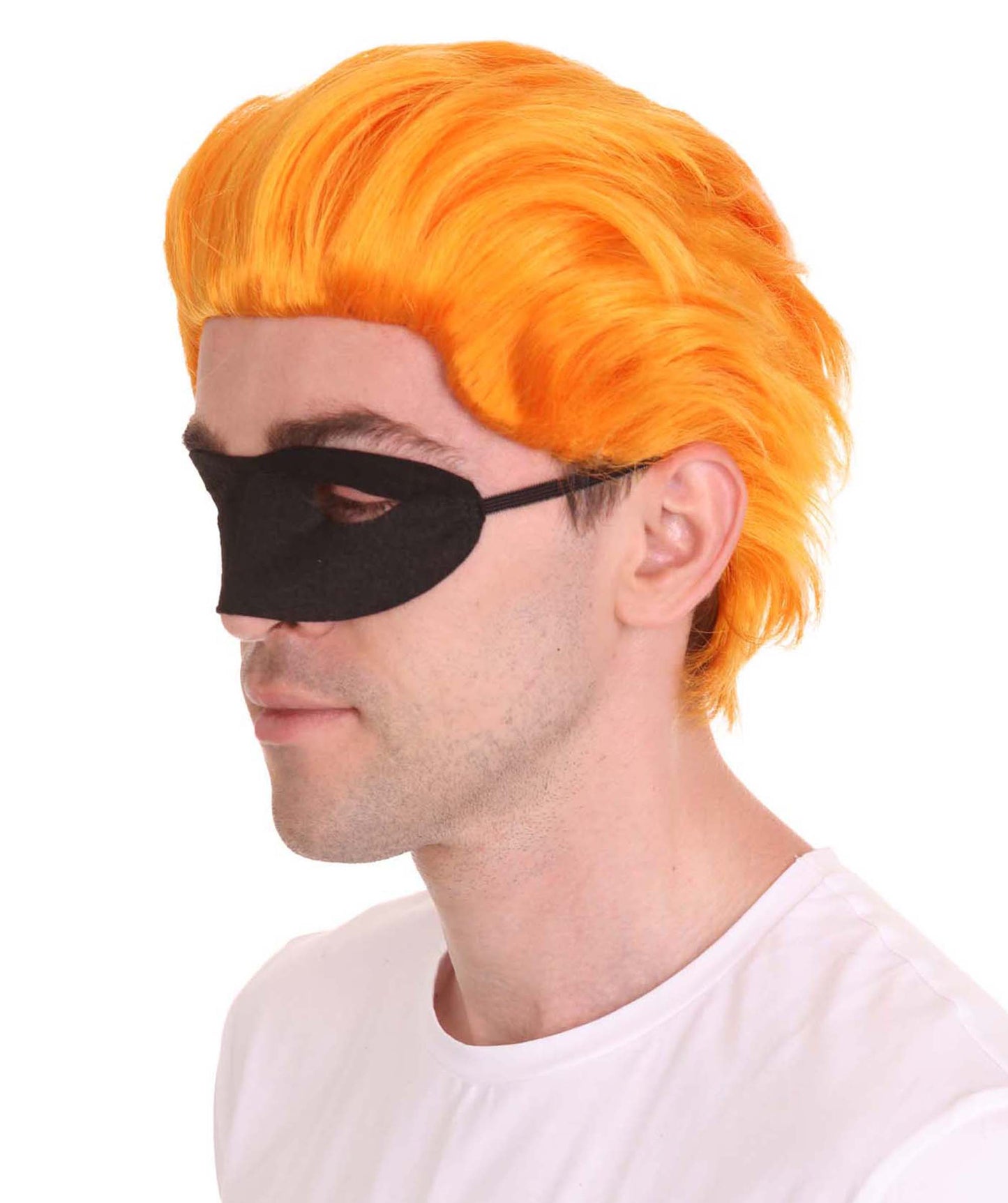 大人メンズ「インクレディブル・ファミリー2」ダッシュウィッグ ダシェル・パー パンプキンウィッグとマスクセット H-4387 TV/映画ウィッグ プレミアム通気性キャップレスキャップ