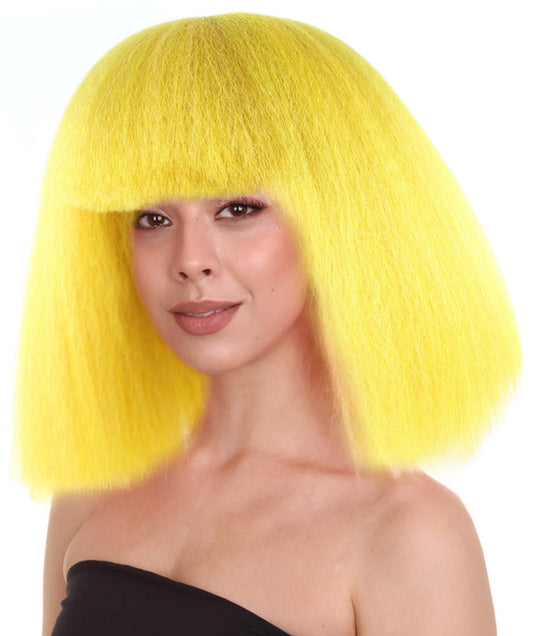 ポップスターゴールドウィッグ H-1517 セレブリティコスプレウィッグ プレミアム通気性キャップレスキャップ