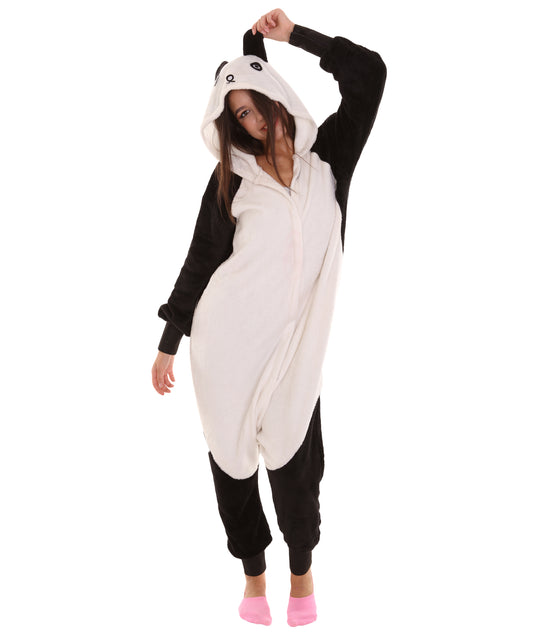 大人向け女性用 JCO-129 パンダ コスチューム ブラック&ホワイト アニマル ハロウィン コスチューム