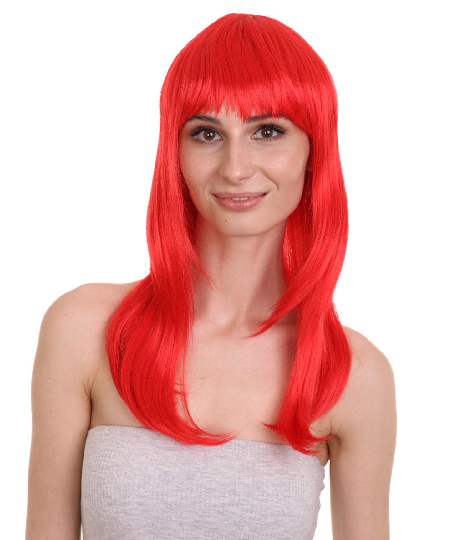 Wigs2you ハロウィンパーティープレミアムレディース H-1036 とても快適なグラマーグリーンウィッグ レッドカラー