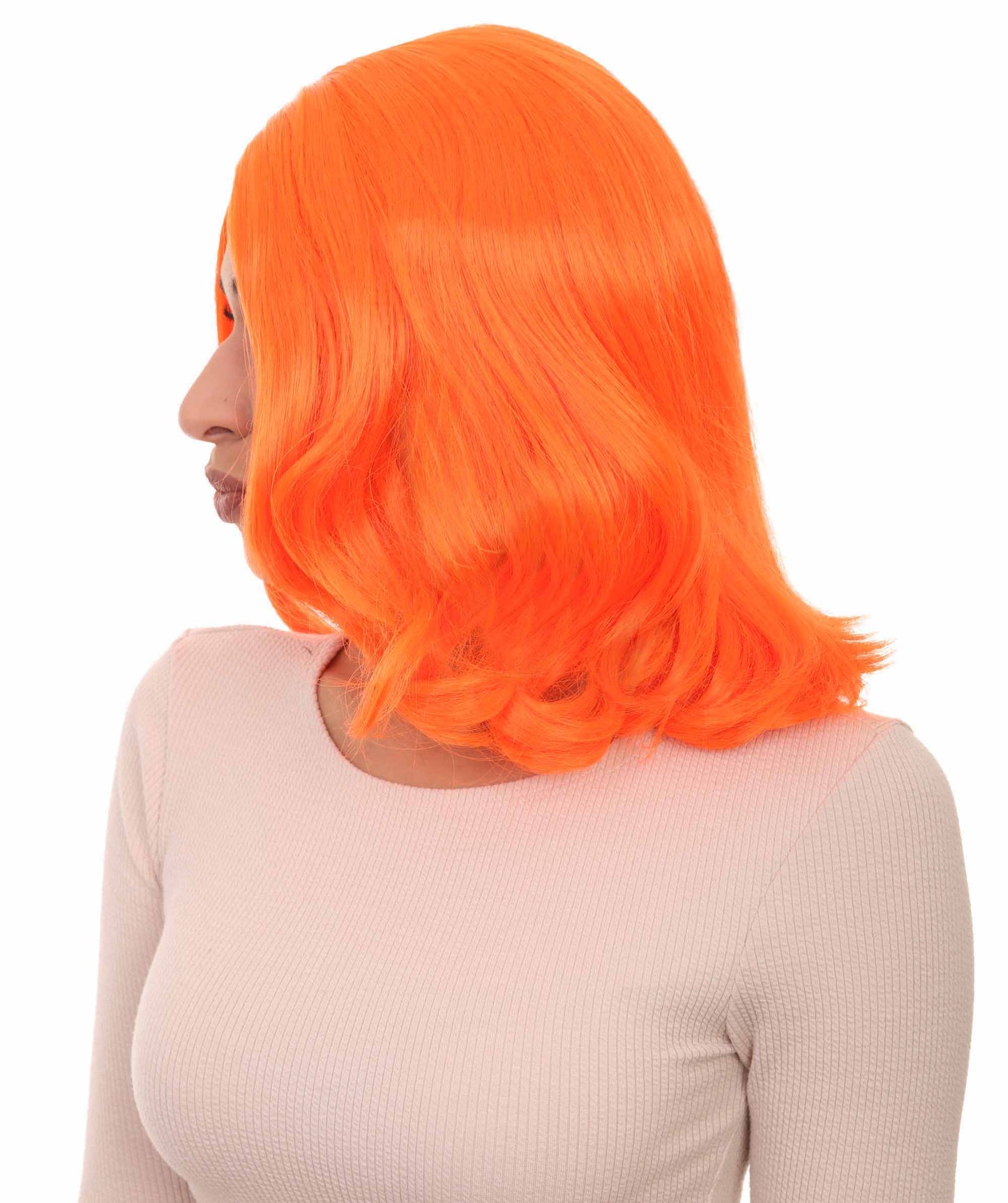 Wigs2you ハロウィン パーティー プレミアム 簡単に着用できる H-1150 とても快適なネオン オレンジ カーリー レディ ウィッグ