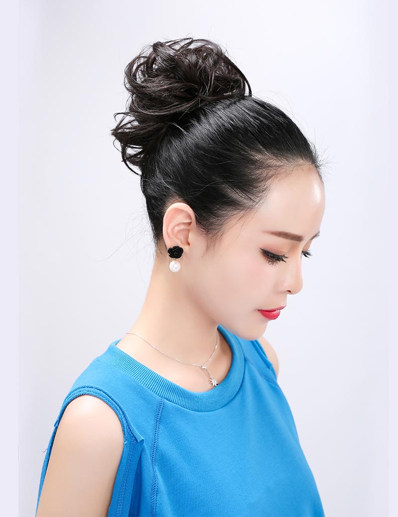 レディースファッション W-8211 ブラック ヘアアクセサリー 合成繊維