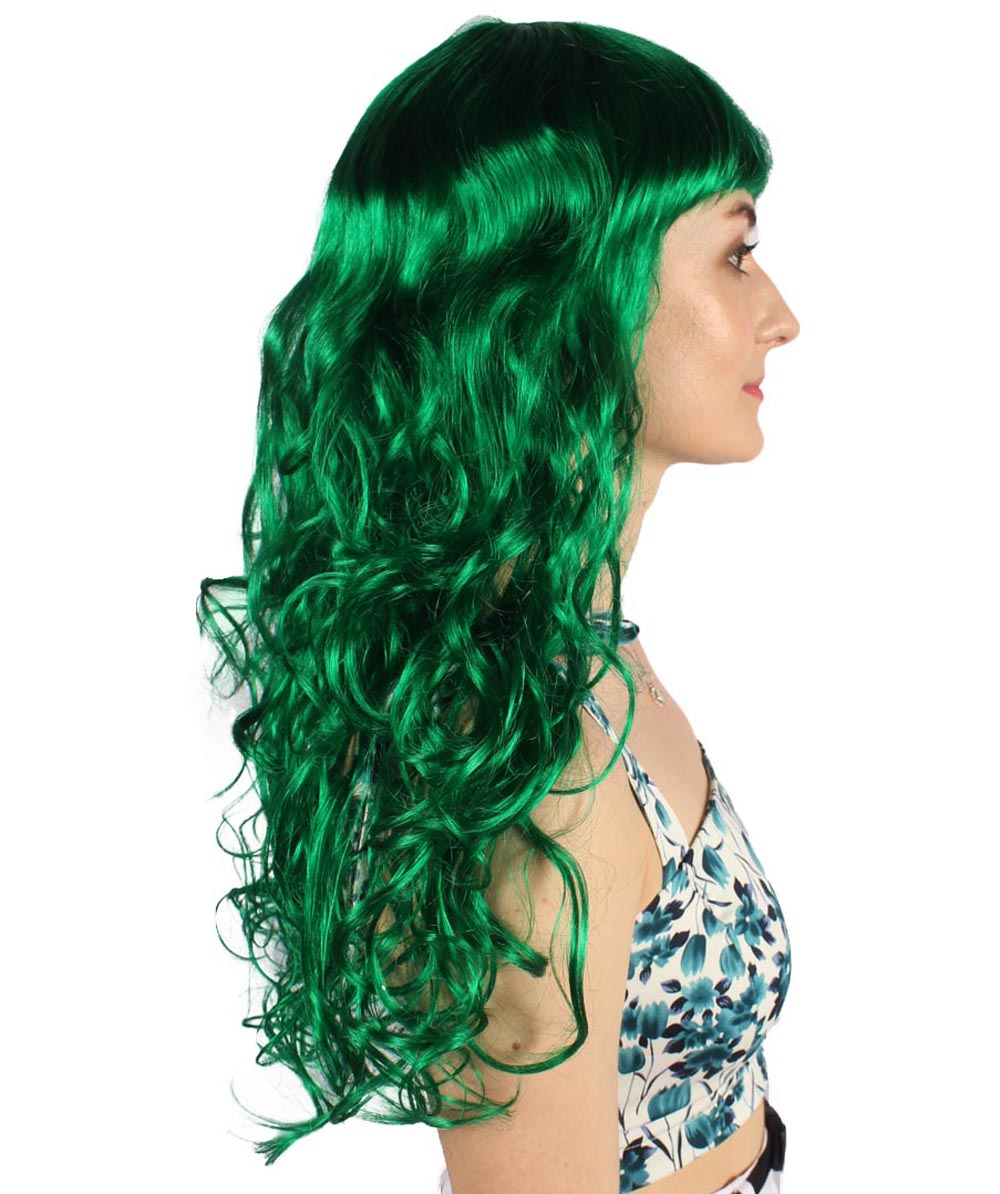 Wigs2you ハロウィン パーティー プレミアム H-817 バットマン 女性ジョーカー ウィッグ ダークグリーン色
