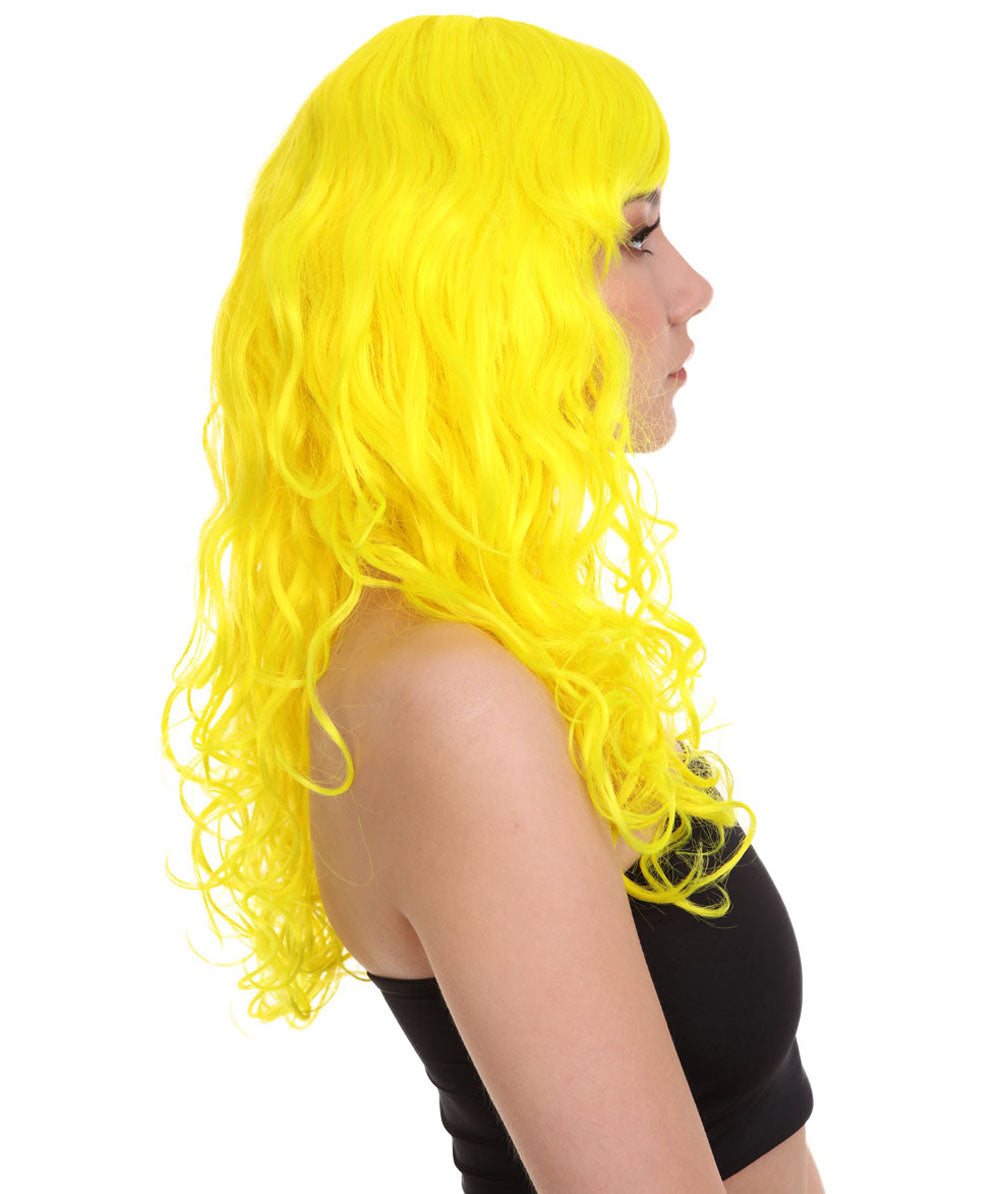 Wigs2you ハロウィンパーティープレミアムレディース H-1026 着用しやすい ベラウィッグ ネオンイエローカラー
