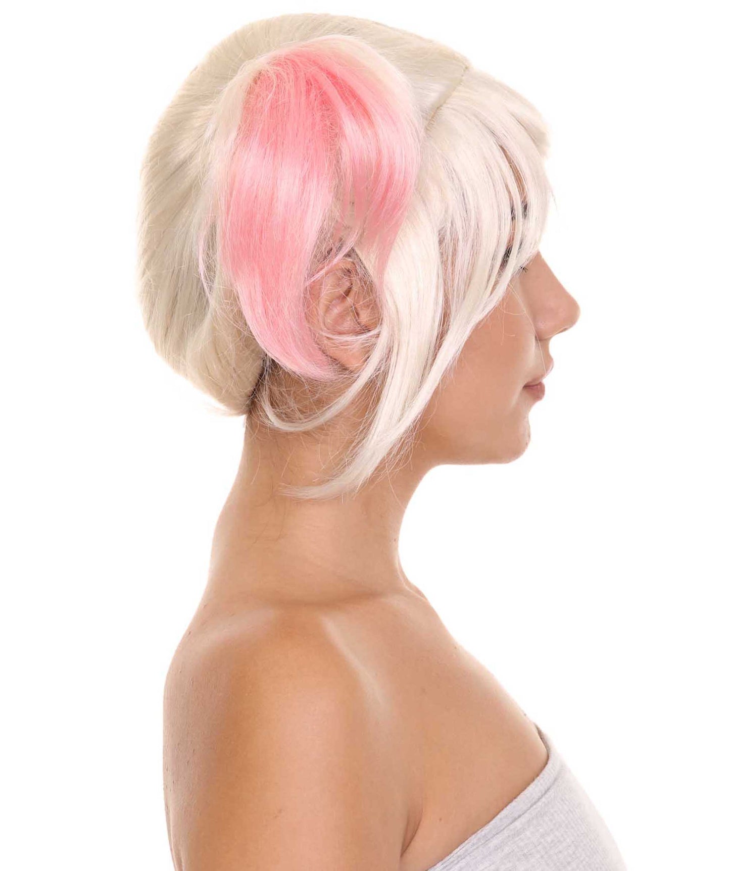 Wigs2you H-5240女性のマルチカラーストレートショートピッグテールウィッグ、プレミアム通気性Caplessキャップ