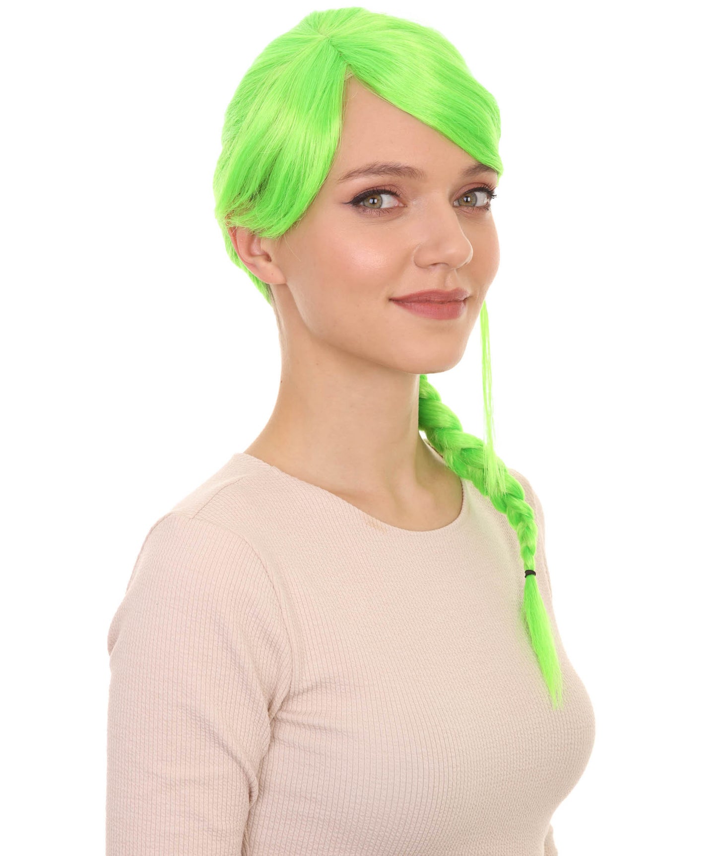 Wigs2you ハロウィン パーティー プレミアム レディース H-1164 とても快適なライム編み込みウィッグ