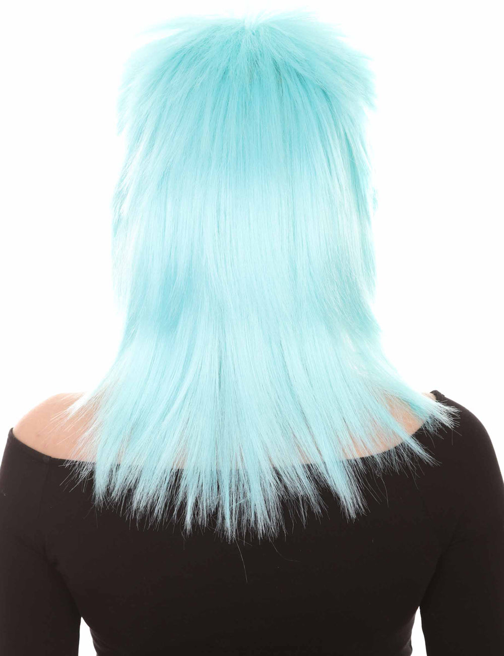 Wigs2you ハロウィン パーティー プレミアム H-1315 簡単に着用でき 快適なフィット感 80 年代女性 Lt ブルー ロッカー スタイル ウィッグ