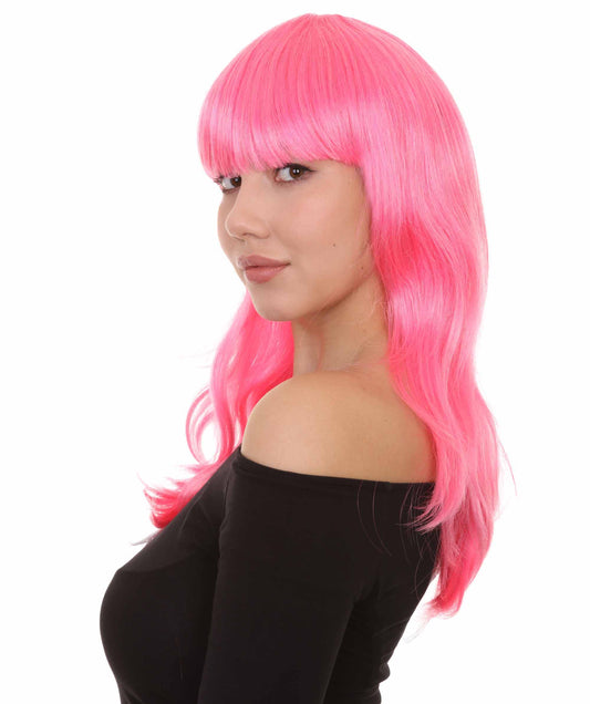 Wigs2you ハロウィンパーティ プレミアムレディース H-2037 着用しやすく とても快適 ロングピンクウィッグ あなたの美しさを引き立てる