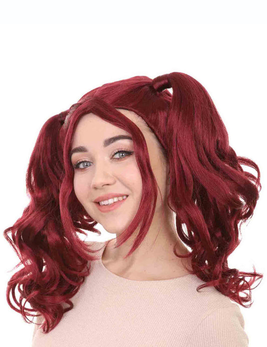 Wigs2you ハロウィンパーティー プレミアム レディース H-732 ドリー ピグテール ウィッグ バーガンディ色