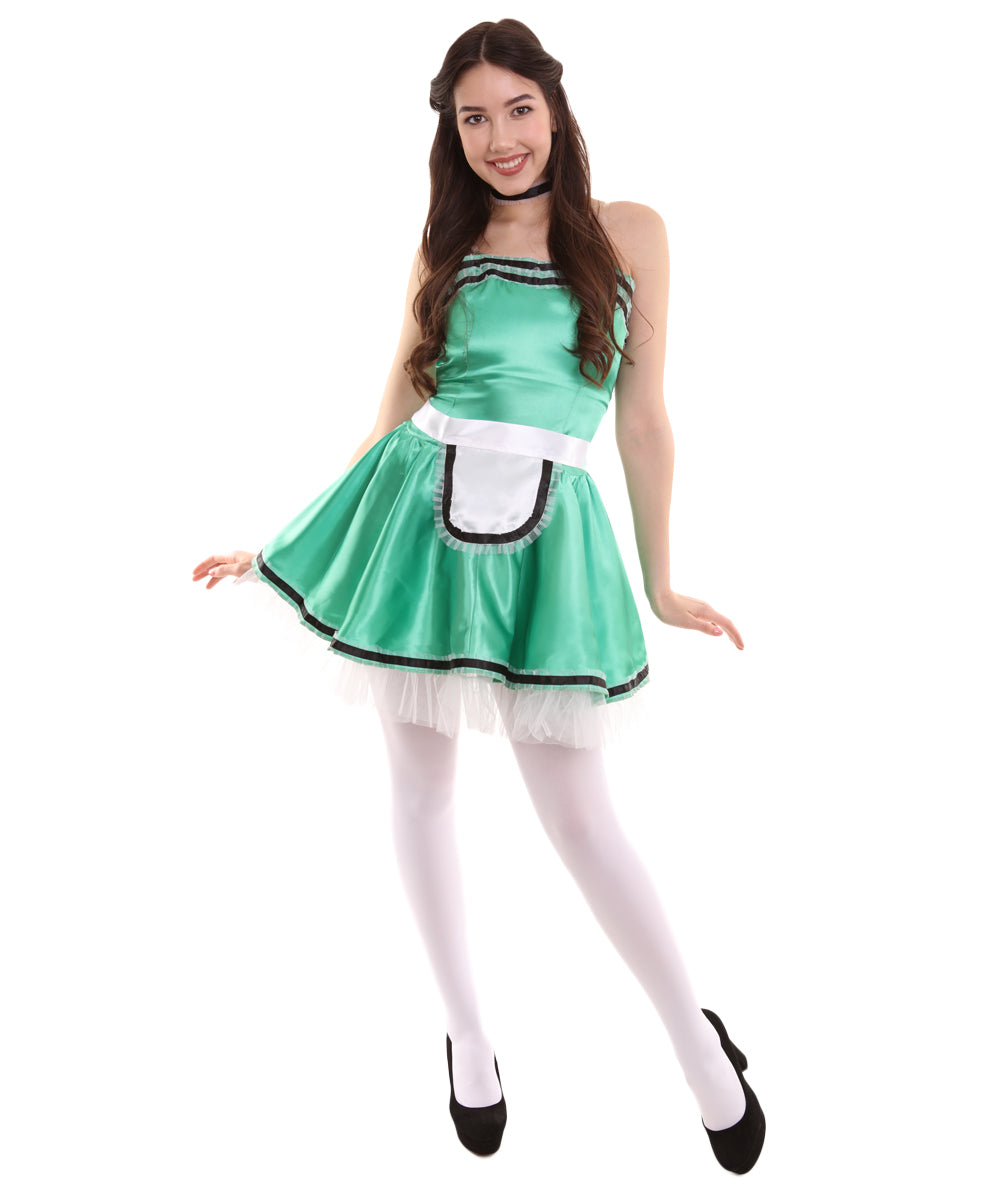 女性用 JCO-344_7 フレンチメイド制服コスプレ グリーンコスチューム