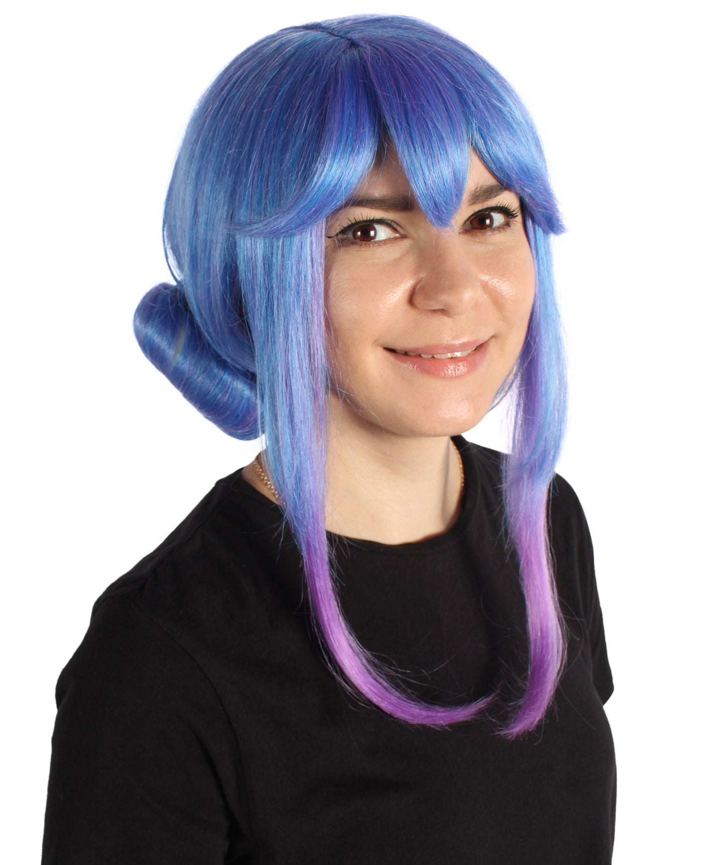Wigs2you H-6930 大人用 レディース クリスタルローズ ダブルバン ブルー コスプレウィッグ|ハロウィンに最適|難燃性合成繊維