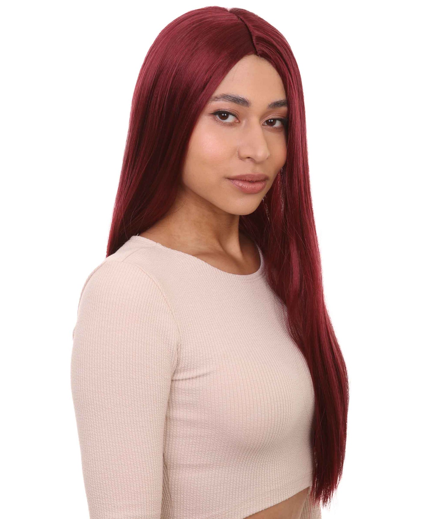 Wigs2you ハロウィンパーティープレミアム H-850 悪の花嫁 II 女性ウィッグ バーガンディカラー