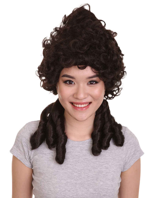 ウィメンズ 18世紀コロニアルレディウィッグ H-4161 歴史的ウィッグ プレミアム通気性のキャップレスキャップ