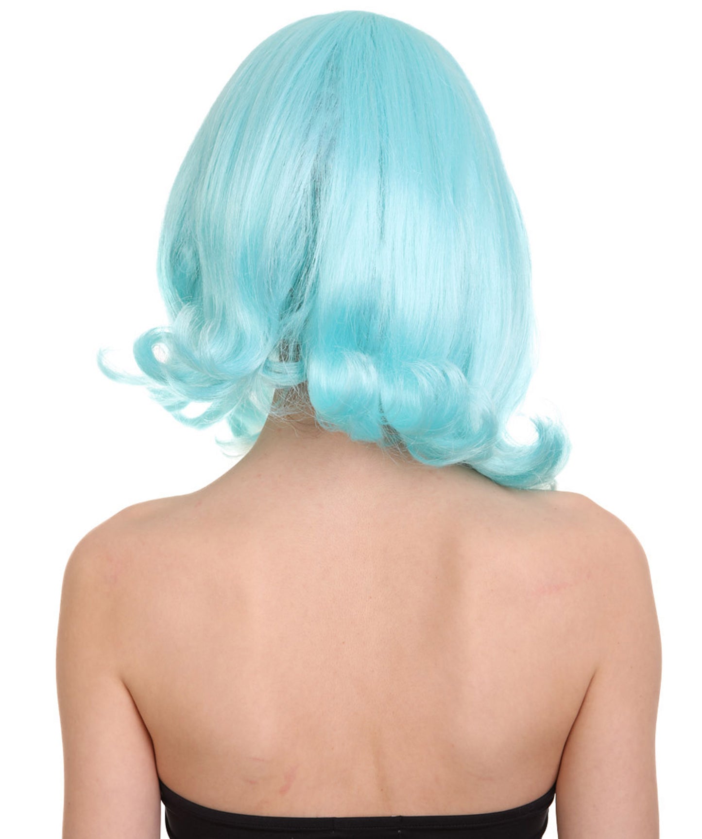 Wigs2you ハロウィン パーティー プレミアム レディース H-1278 簡単に着用でき、快適なフィット感、ライト ブルー ページボーイ ウィッグ
