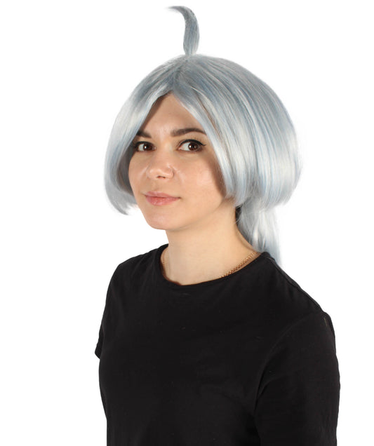 Wigs2you H-6913 大人女性用アニメ「マーキュリー デュエタゴニスト」ロングシルバーウィッグ|ハロウィンに最適|難燃性合成繊維
