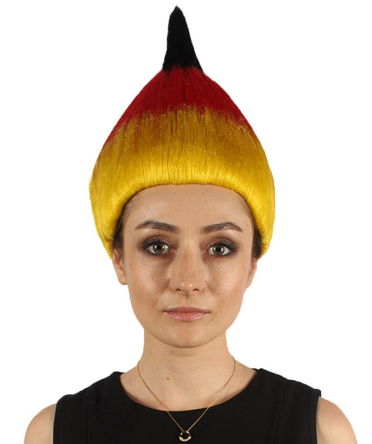 女性用コスプレウィッグ ドイツ国旗 トロールスタイル H-4003 国の誇り ハロウィンウィッグ プレミアム通気性キャップレスキャップ