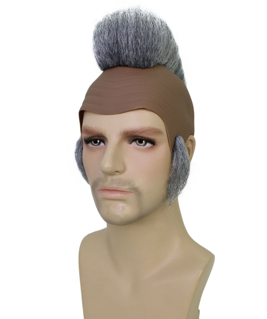 メンズ H-6280 タフ ブラック ガイ T モホークウィッグ マルチポール カラー ハロウィンに最適 難燃性合成繊維