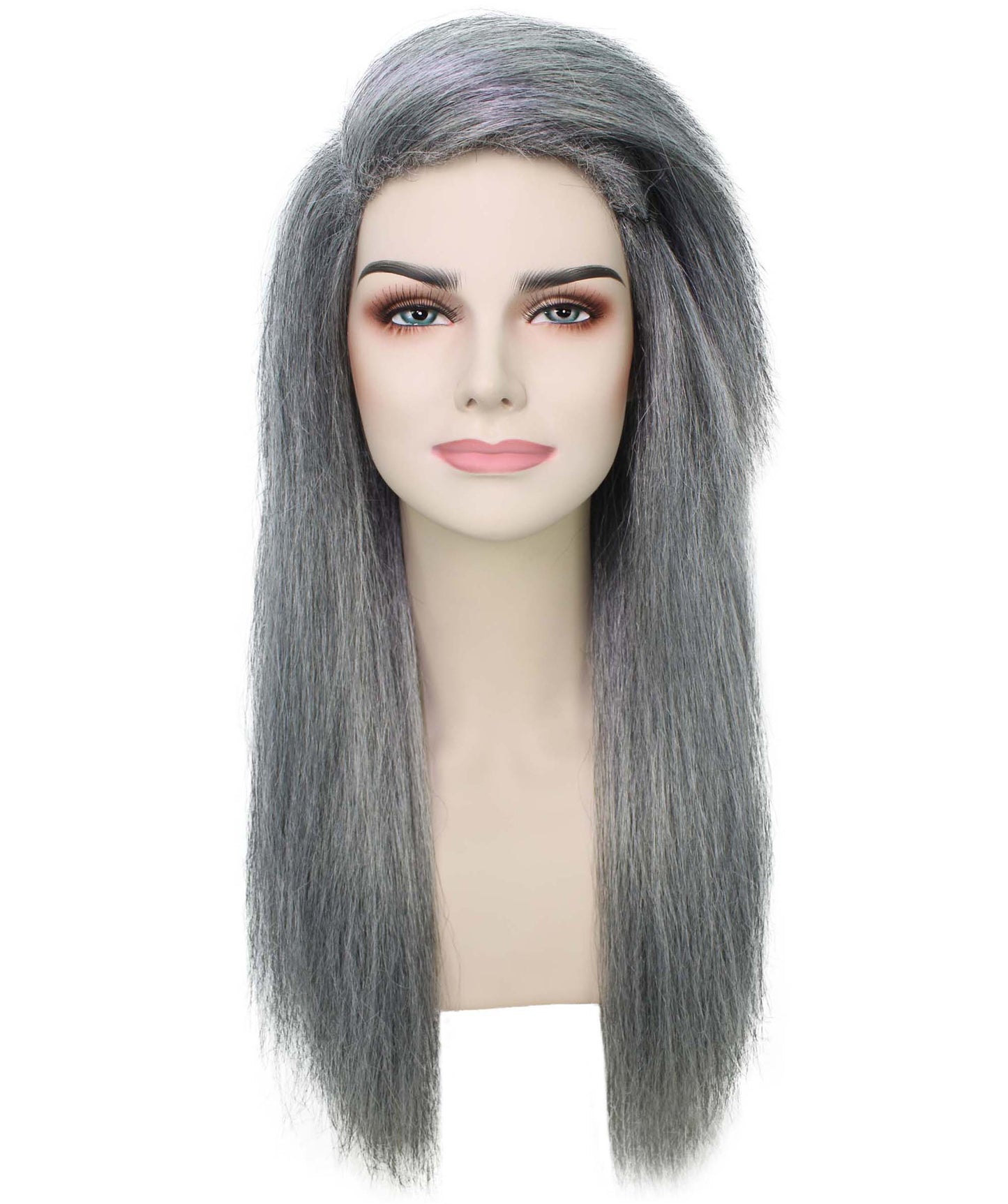 女性用ロングストレートサイドパートコスプレウィッグ グレー H-5220_28 ファンシースタイル プレミアムハロウィンパーティーウィッグコレクション