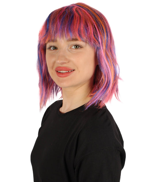 女性用ショルダーレングスバング波状コスプレウィッグ ピンクオンブレ H-5229_30 ファンシースタイル プレミアムハロウィンパーティーウィッグコレクション