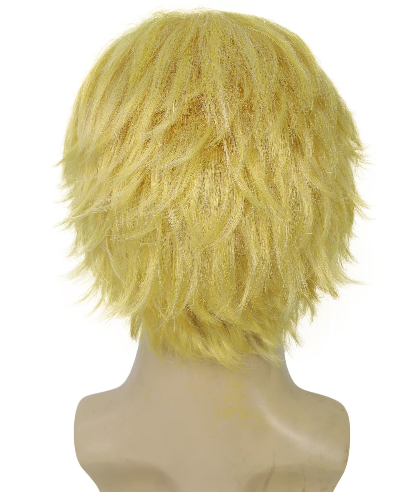 メンズ H-6059 日本のアニメシリーズシェフキャラクターゴールデンブロンドショートヘアウィッグハロウィンに最適難燃性合成繊維
