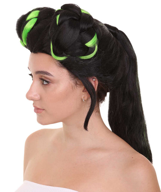 レディース ユーロビジョンソングコンテスト2018 ネッタ・バルツィライ バンズ マルチカラーウィッグ H-4692 セレブリティウィッグ プレミアム通気性キャップレスキャップ